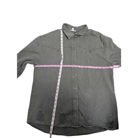 12th Tribe Nashville nights oversized olive shacket One Size - Picture 7 of 10